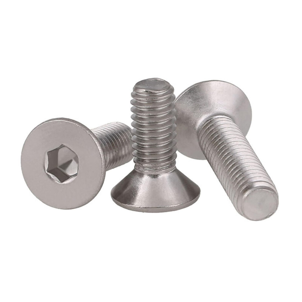 20Pcs M4 304 Stainless Steel Hex Socket Flat Head Screws RustâProof Secure Flush Finish 9382693575647