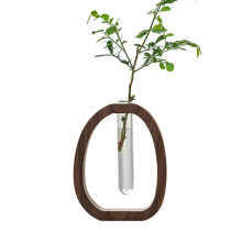 Propagation Vases for Plants Hydroponic Clear Test Tube Vase With Wood Stand Desk Bedroom Living Room Table Decor