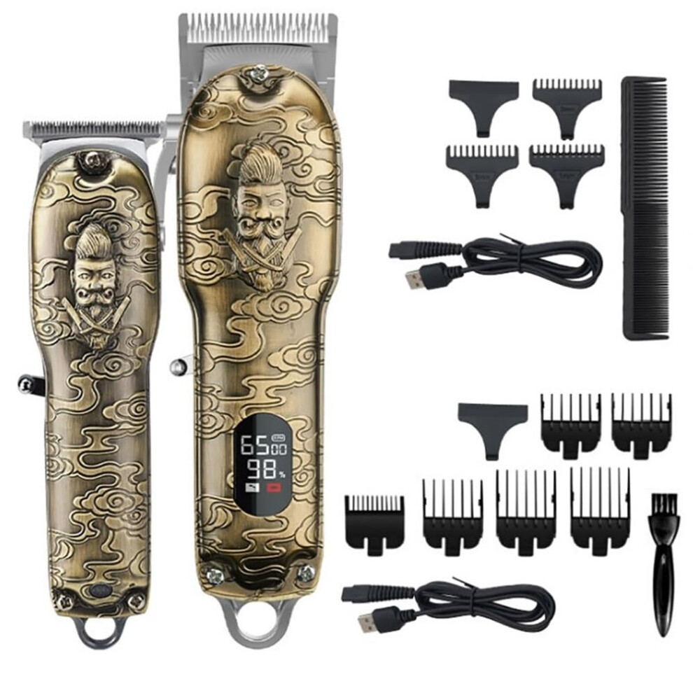 Professional Cordless Hair Clipper and Electric Hair Trimmer Set for Men with Low Noise Fast Charging