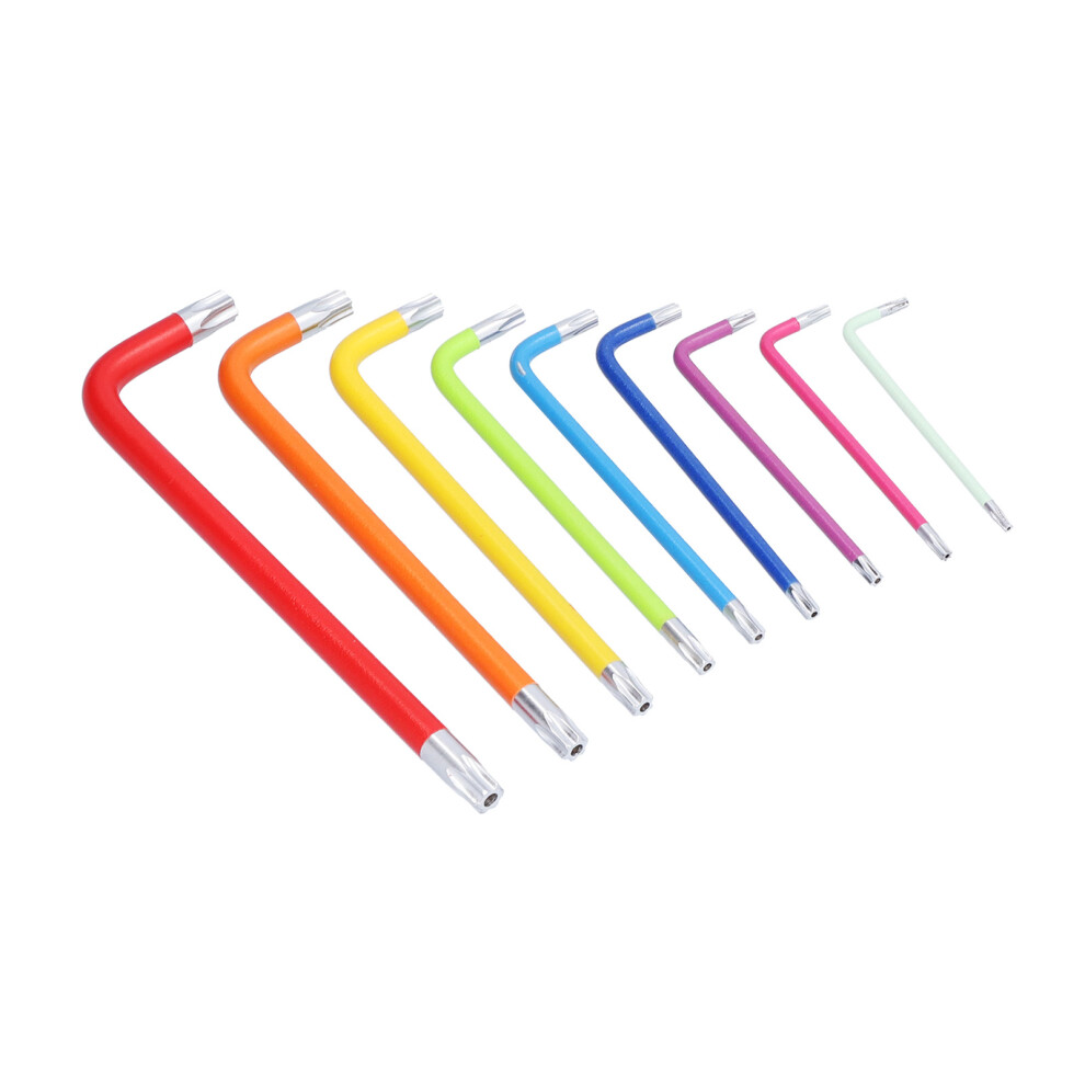 9Pcs Colorful Long Arm Hex Wrench Set, Chrome Vanadium Steel 4621377437334