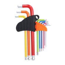 9-teiliges Set bunter längerer Sechskant-Schlüsseln, Chrom-Vanadium-Stahl