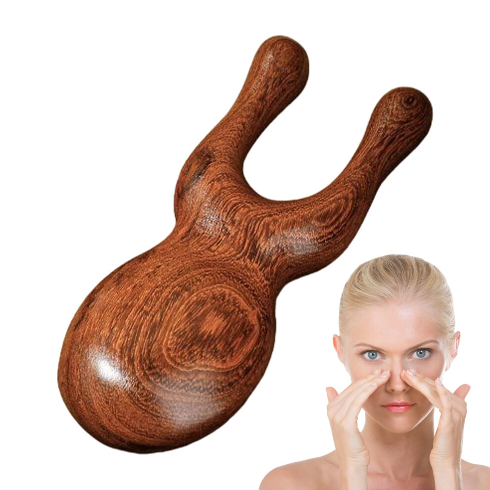 Unisex Ergonomic Sandalwood Wooden Massage Comb With Deer Antler Shape, Antistatic Wide Tooth Design