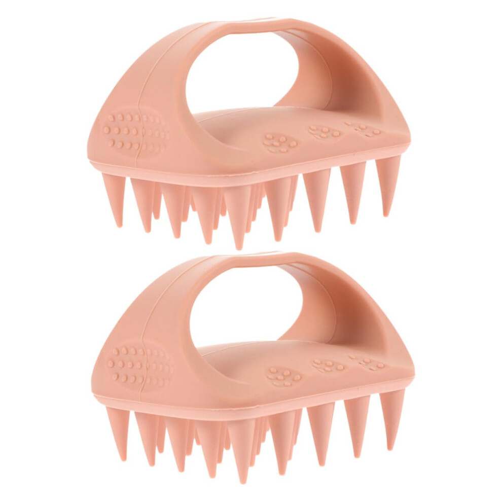 2pcs Scalp Massager Brush with Silicone Bristles for Dandruff Removal and Invigorating Hair Care
