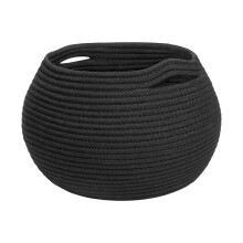 Small Woven Basket Decorative Rope Storage Basket Black Multipurpose Organizer For Living Room Bedroom Bathroom Altar