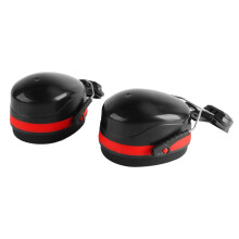 2 pièces de casques de sécurité en PVC rouge et noir avec cache-oreilles, réduction du bruit, réglables