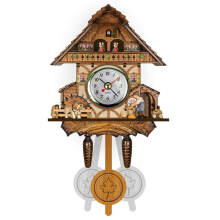 Cuckoo Clock Quartz Handcrafted Turning MillWheel Chalet Wall Decor Office Wall Art Home Living Room Decoration (C)