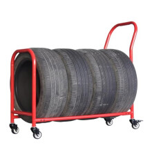 Heavy Duty Tire Storage Rack with Casters for Garage or Auto , 100KG Capacity, Red 106x110x44cm
