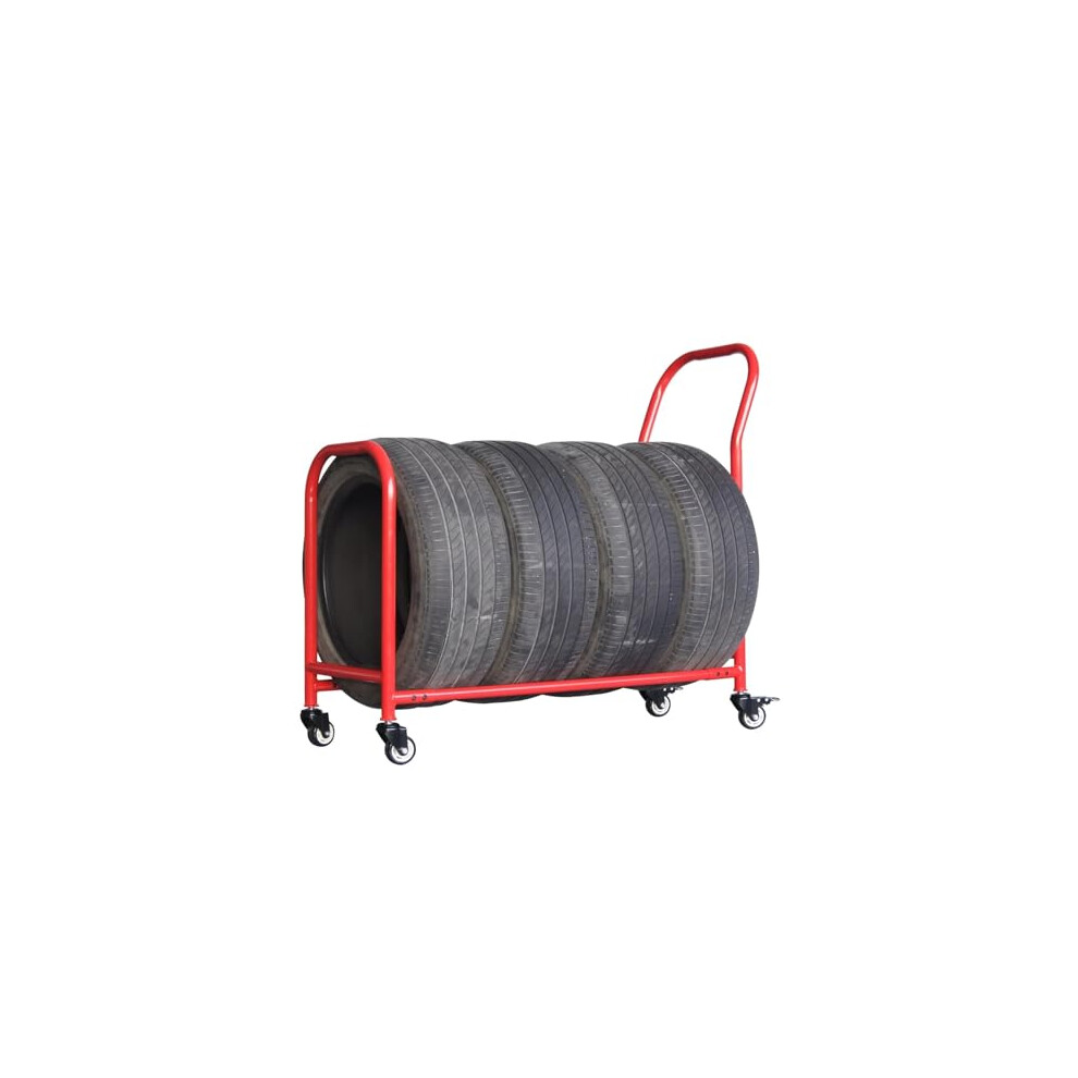 Heavy Duty Tire Storage Rack With Casters For Garage Or Auto 100Kg Capacity, 106X110x44cm Red 9164114249869