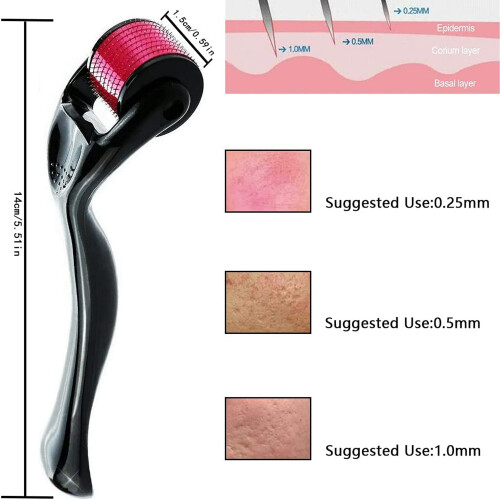 Ρόλερ Beard Derma για Άνδρες και Γυναίκες, Εργαλείο Μικροβελονισμού Προσώπου & Γενιών 1