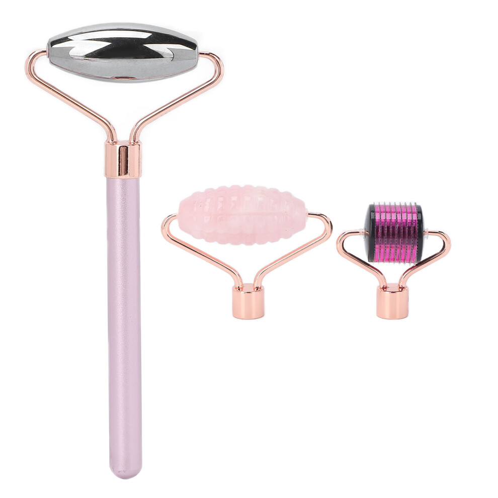 Cold Stone Massage Facial Roller Gua Sha Set Terahertz Stone Skin Tightening Promote Circulation Reduce Wrinkles Detoxify Enhance Absorption