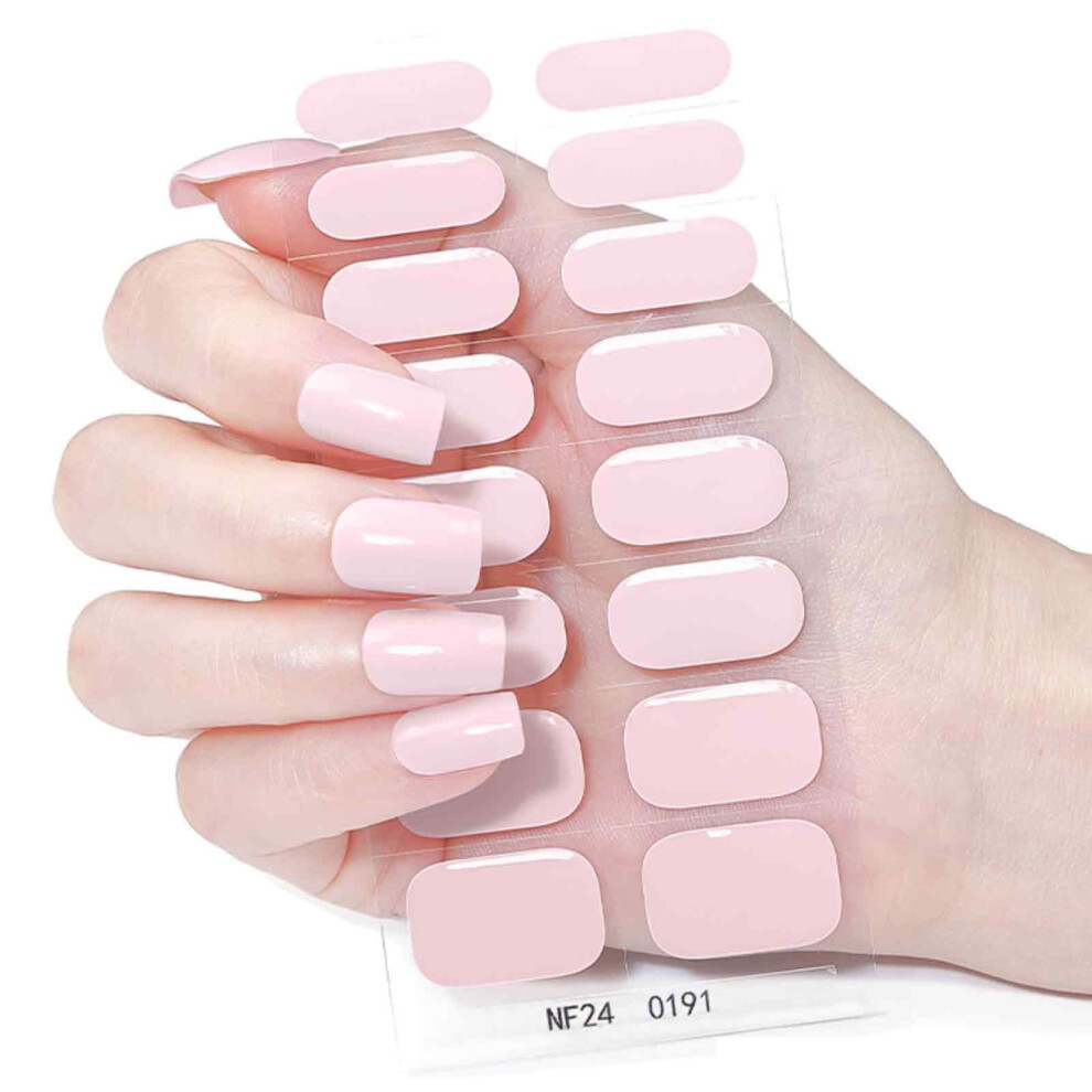 Real Nail Polish Art Stickers, Semi Cured Gel Nail Strips with Time & Cost-Saving Benefits, Self-Adhesive and Waterproof, Requires UV Lamp Curing, Ea