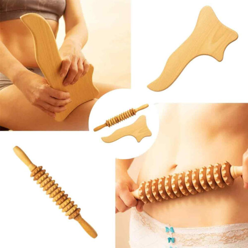 Ραβδί Trigger Point για στοχευμένη ανακούφιση, Ξύλινος κύλινδρος μασάζ με χειροκίνητα 1