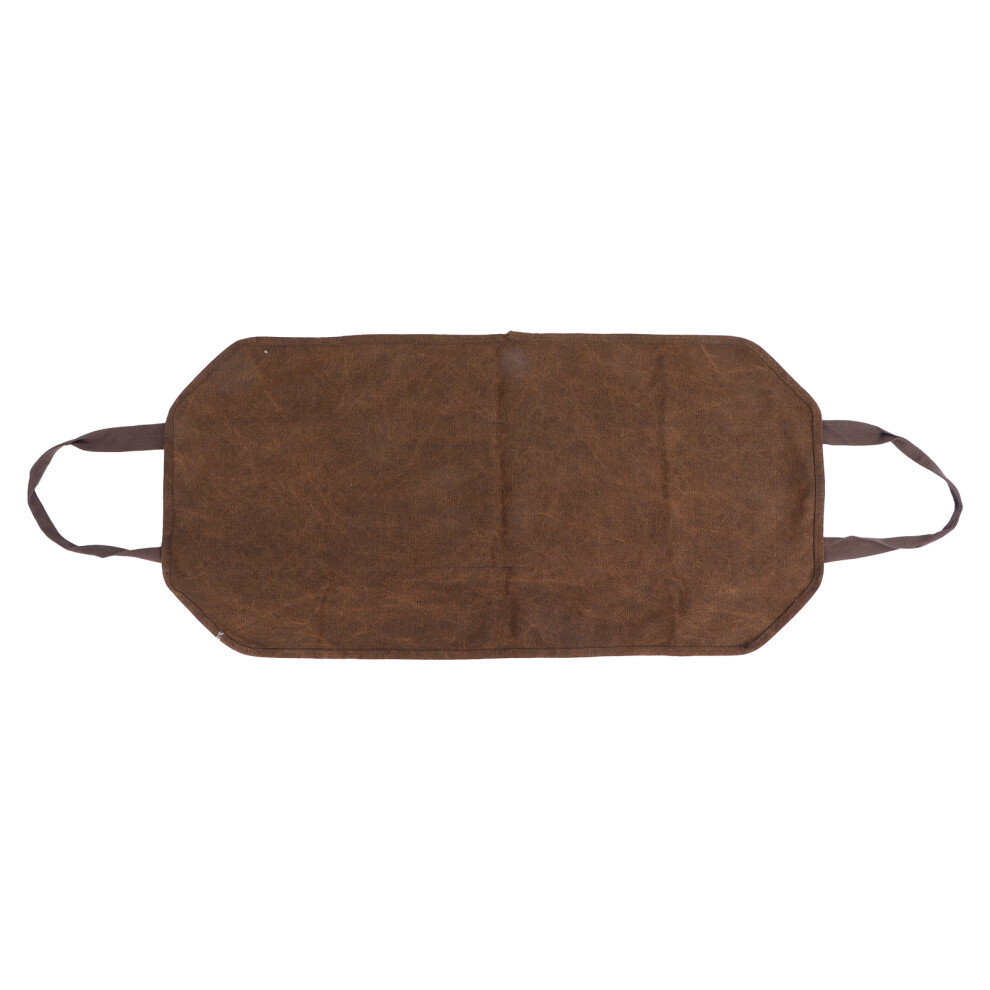 Portable Tool Pouch For Compact Tool Organizer, Full Grain Leather Accented Waxed Canvas Tool Roll Bag With Stable Base And Multipurpose Functionality 9464372579822