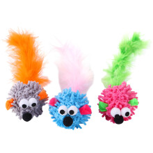 Lot de 3 jouets en peluche souris pour chat, attrape-jouet