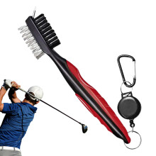 Golf Club Cleaner Brush Ergonomic Grip Cleaner With Retractable ZipLine For Travel Practice Indoor Outdoor Cleaning
