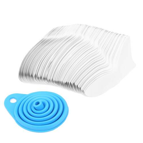 201pcs Fine Nylon Paint Strainer 100µm with Foldable Silicone Funnel 1