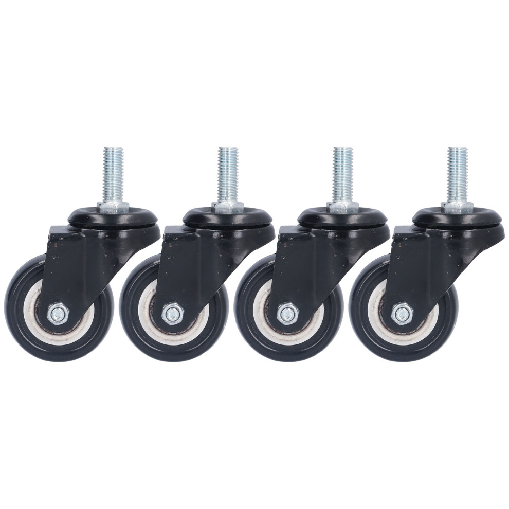 Swivel Caster Wheels Heavy Duty Threaded Stem Casters Double Locking Brake Polyurethane Wheels Smooth Movement No Noise Floor Protection High Load 9358999933573