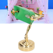 Mini lampada vintage verde in miniatura per casa delle bambole 1:12, LED, 4,5 cm