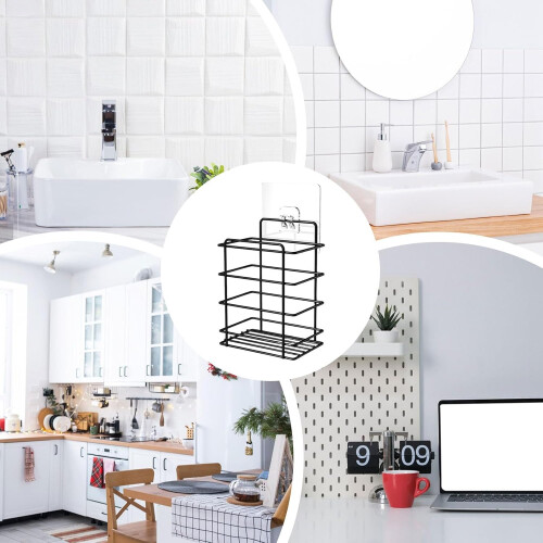Wall Wire Baskets, Metal Wire Bin Rack, Adhesive Toilet Paper Basket, Rectangular Wall Organizer, Home Kitchen Bath 1