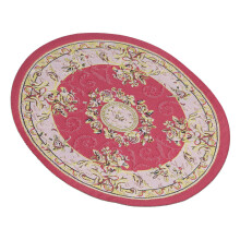 Tapis rond pour maison de poupée, 15,7 cm, tapis miniature tissé, décoration vintage à fleurs rouges