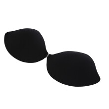 Backless V-Shaped Black Push Up Self Adhesive Silicone Breast Bra B Cup
