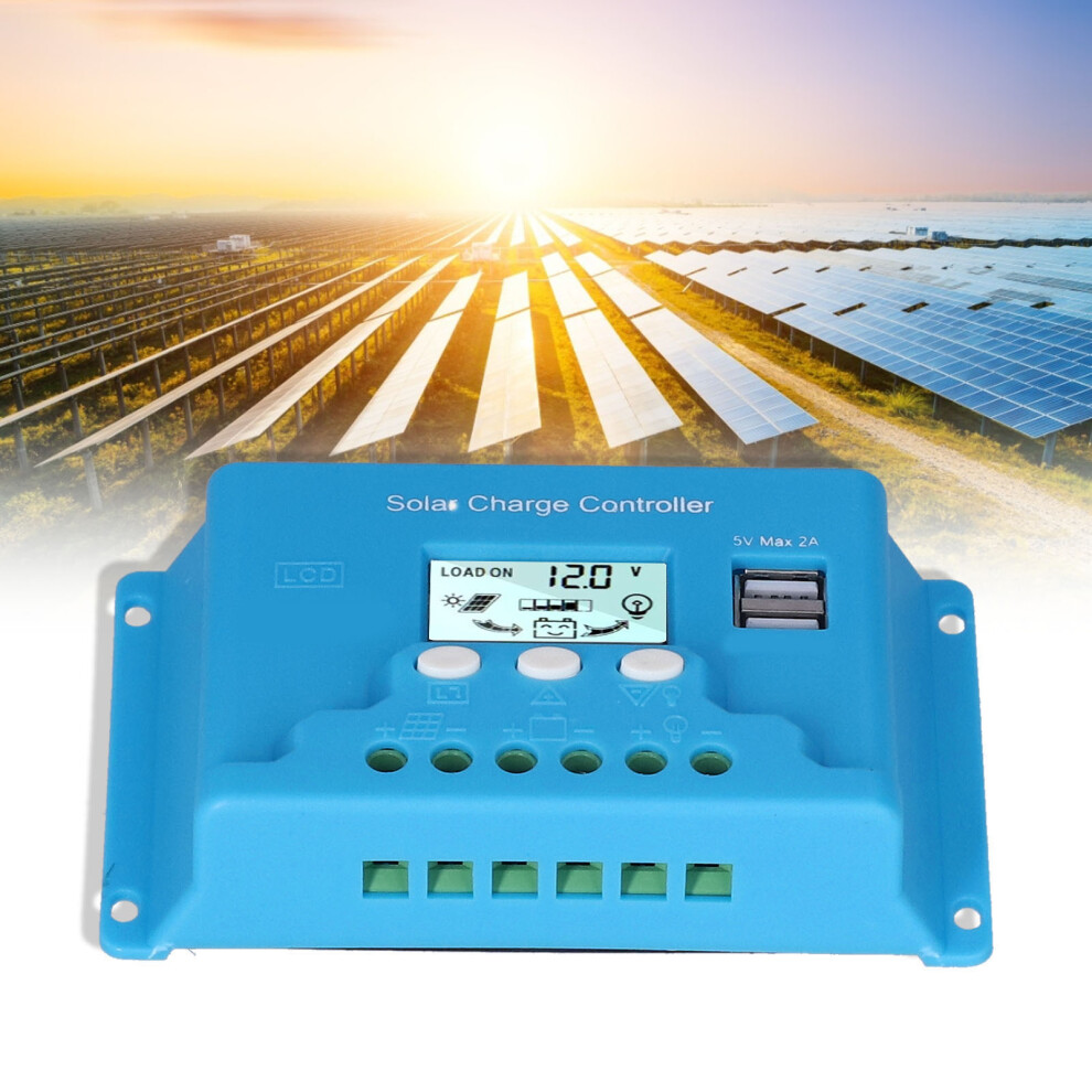 10A Solar Charge Controller With Lcd & Usb, Abs, -35C To +60C 4101377447798