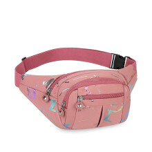 Outdoor Running Chest Bag, Women's Sport Waist Bag, Multifunctional Crossbody Fanny Pack, Pink Banana Hip Purse