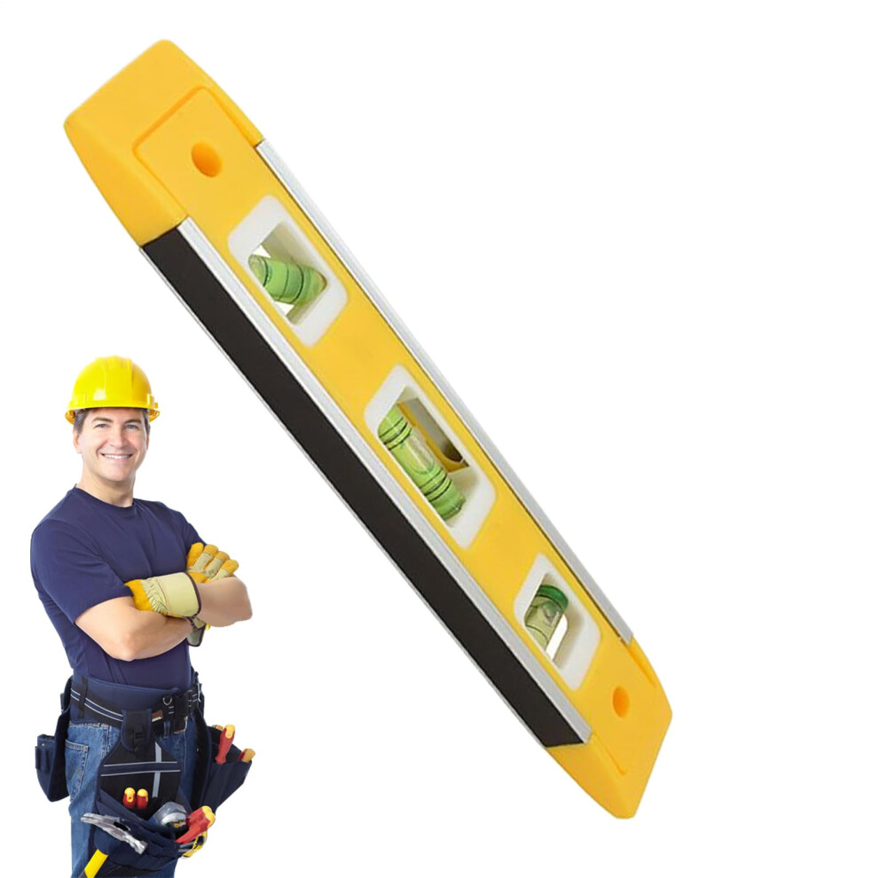 Magnetic Leveler Tool Horizontal Balanced Inclination Ruler Vertical Portable Level For Carpentry Floor Cabinetry Yellow 9382693574213