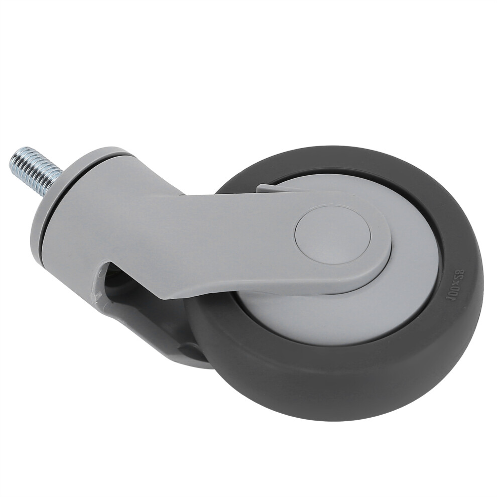 Furniture Caster Wheel 4In Tpr Silent Rubber With M12 Thread Stem Easy Glide 5061377449293