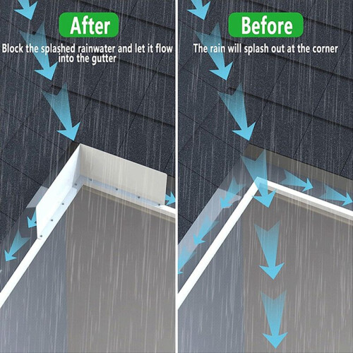 4Pcs Gutter Valley  Guard,Rainwater Valley Gutter  Guard, Rain Drip Gutter Guard for Shingle Roofs Corner 1