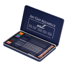 Wasserlösliche Aquarellstiftset 12 Farben, aus Holz, 17,2 cm