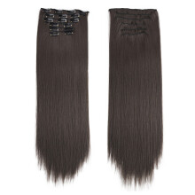 Dicke Haarteile für Damen, unsichtbare Clip-In-Extensions aus Kunstfaser für glattes Haar, hitzebeständig und einfach anzuwenden, voluminös und