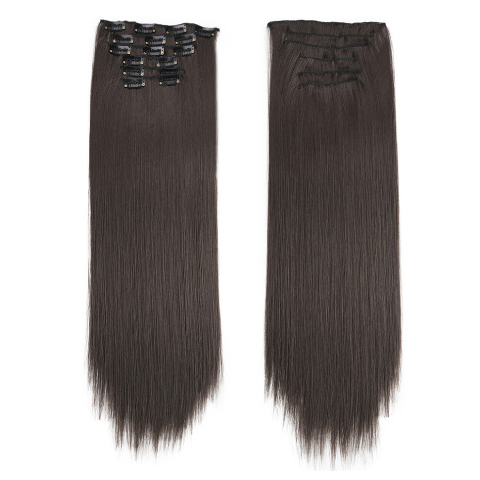 Natural Appearance Clip In Hair Extension, Synthetic Hairpieces with Instant Hair Transformation, Easy to DIY Heat Resistant Fiber Full Head Set for