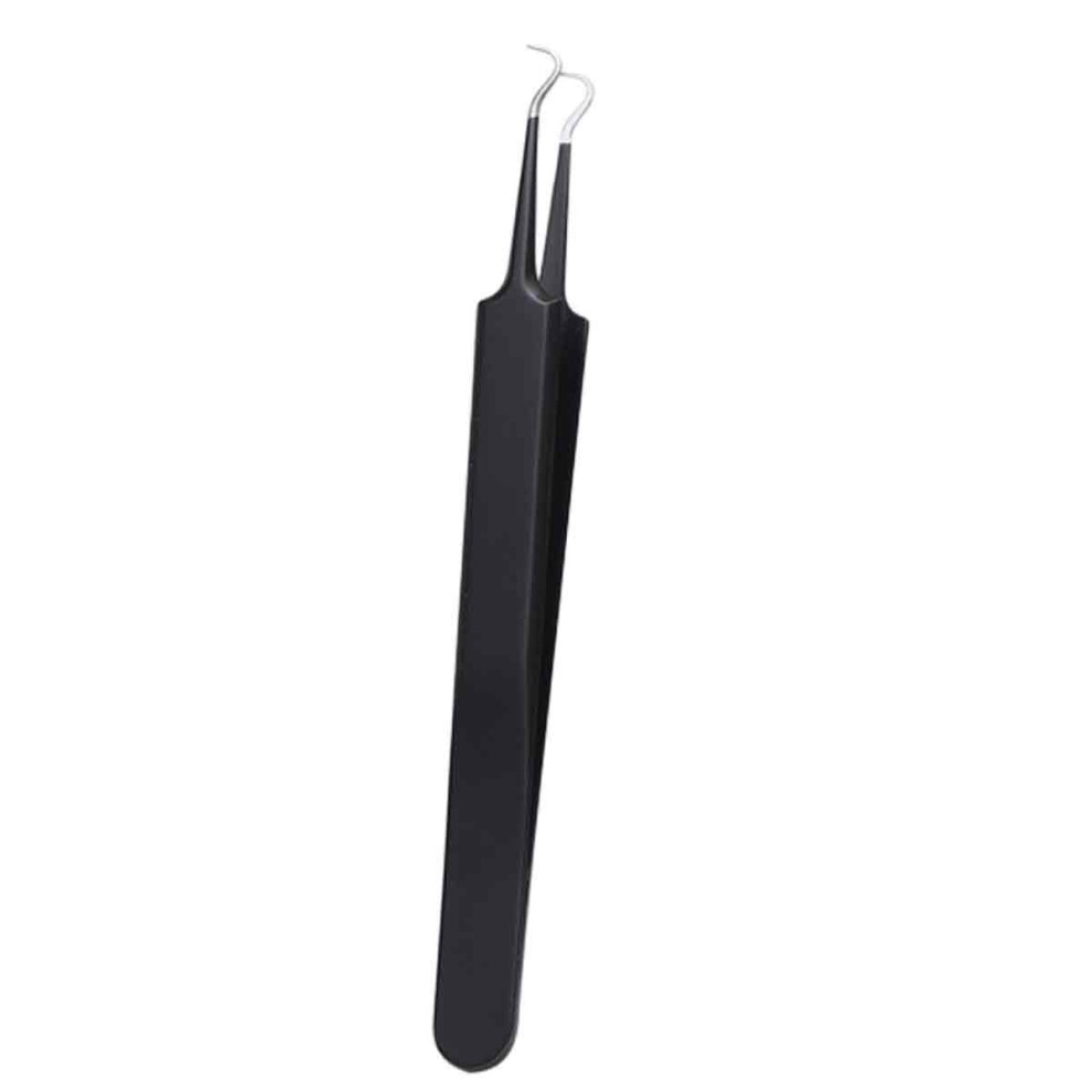 Curved Tweezers Blackhead Remover for Nose Care, Oblique Tweezers Pimple Popper Tool with Straight Tweezers, Facial Blackhead Remover Stainless Steel