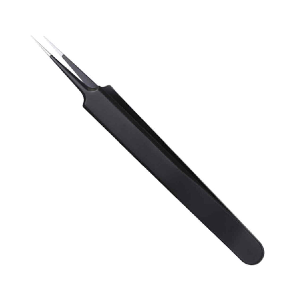 Stainless Steel Blackhead Tweezer Set, Pimple Popper Tool with Curved Tweezers for Nose and Chin, Facial Blackhead Remover with Oblique Tweezers and