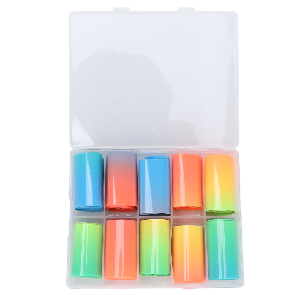 Light Dreamy Colors Gorgeous Fluorescent Nail Foils Transfer Stickers Aurora Iridescent Gradient Foil Nail Wraps Safe Non Toxic Easy To Remove Long Lasting