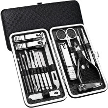 Strumenti per la cura personale, custodia da viaggio portatile con set manicure multifunzionale, tagliaunghie professionali in acciaio inossidabile