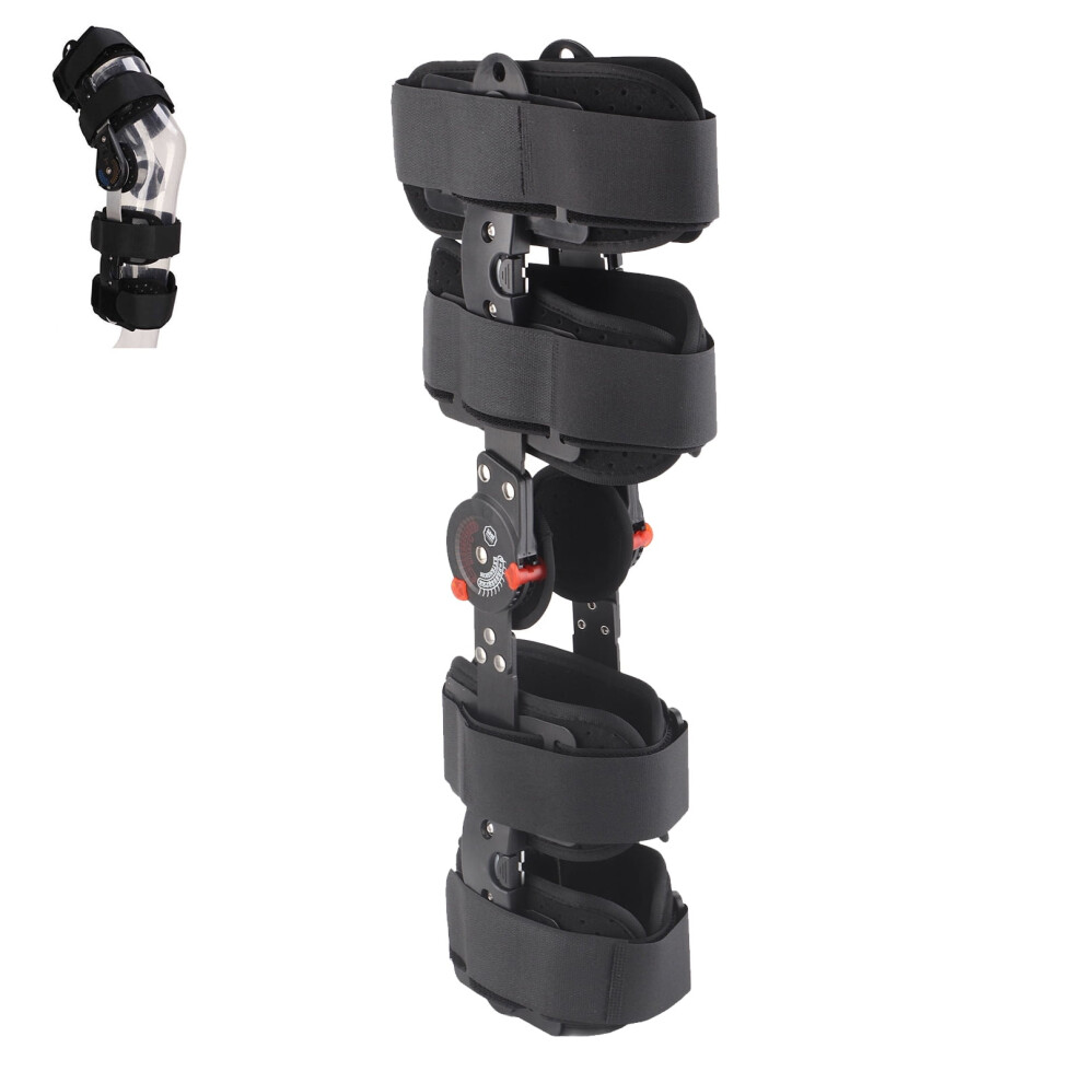 Knee Pain Support with Arthritis Knee Relief, Adjustable Knee Immobilizer Featuring Hinged Knee Braces and Open Patella Design, Removable Side Stabil