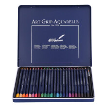 Wasserlösliche Aquarellstifte Set, 24 Farben, Holz-Malpalette