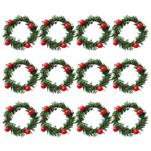 Servetringen voor de eettafel, kerstservetringen met bessenslinger, voegen een romantische sfeer toe aan uw gezin en gasten, gemaakt van PVC.