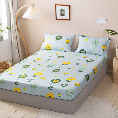 Σεντόνια Microfiber Queen, Σεντόνια με Floral Print για Ζεστές Νύχτες, Σεντόνια με Βαθιά Τσέπη 2
