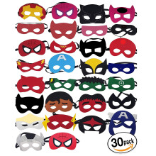 Superhero Party Favors, Felt Material Comfortable Superhero Masks for Kids' Birthday Celebrations