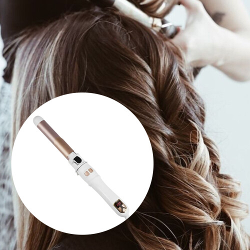 Automatic Hair Curler with Advanced Ceramic Barrel, Automatic Shut-Off and LCD Display, Personalized Heat Settings for Custom Styling, Rotating Elect 1