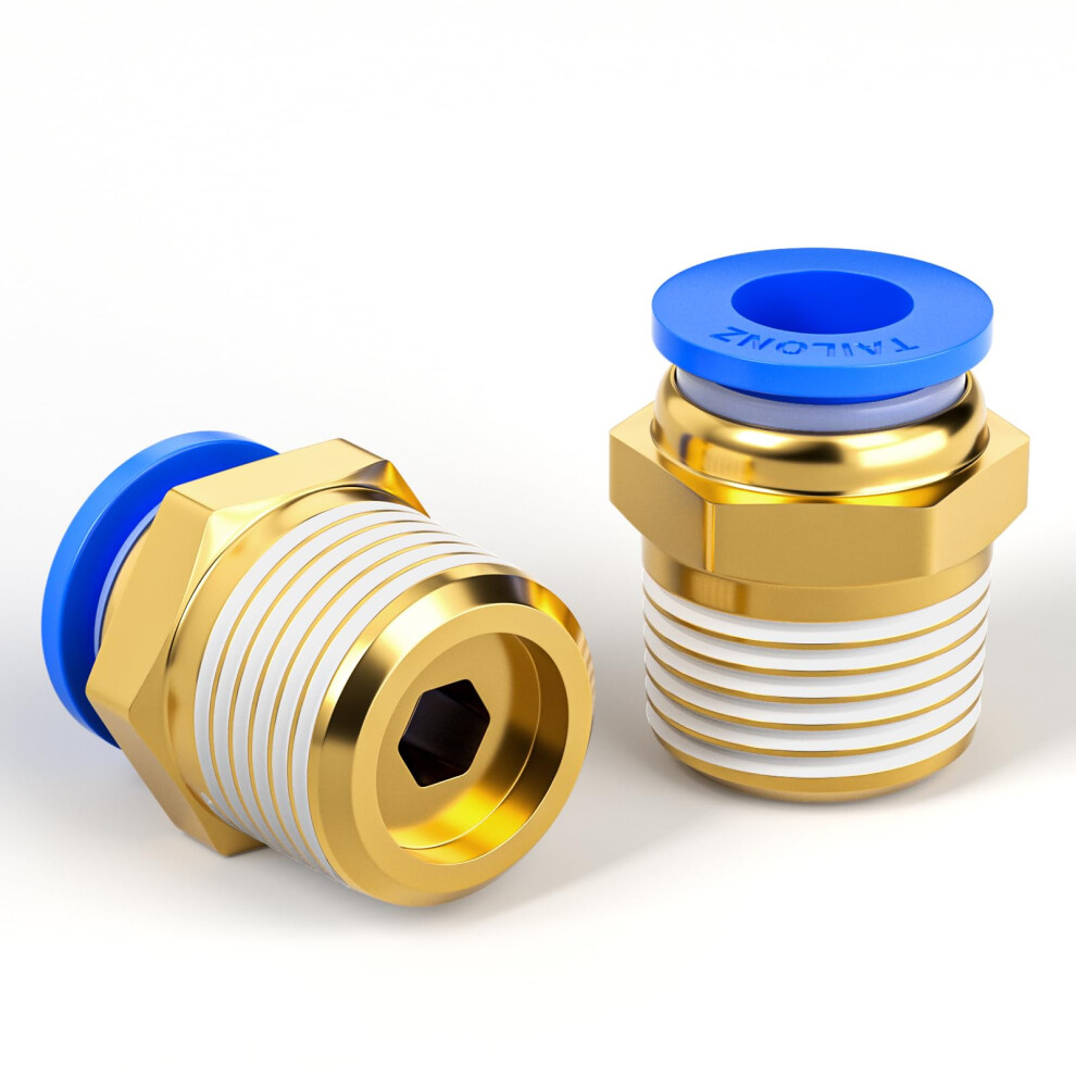 Push To Connect Fittings 8Mm Tube Od X 1/2 Bsp Straight Pneumatic Copper Plastic Pack Of 10 9382693575982