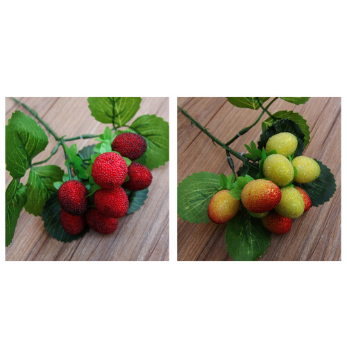 Κόκκινα φρούτα Bayberry, αληθοφανείς τεχνητές φράουλες για ζωντανή διακόσμηση 1