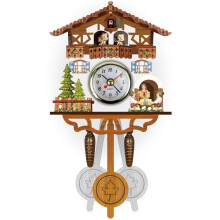 Traditional Black Forest Cuckoo Clock Handcrafted Wooden Chalet with Quartz Movement and Night Sensor