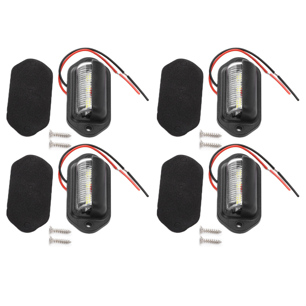 4Pcs 12V 6Led Waterproof License Plate Lights For Car Bright & Durable White 4361377453650