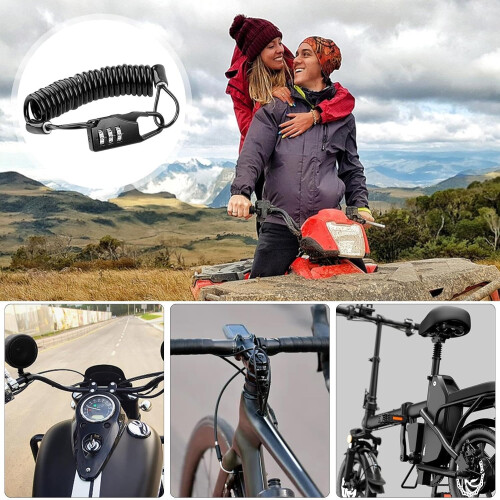 Scooter Lock with Advanced AntiTheft Protection, Durable Steel Cable for Motorcycle and Electric Scooter 2