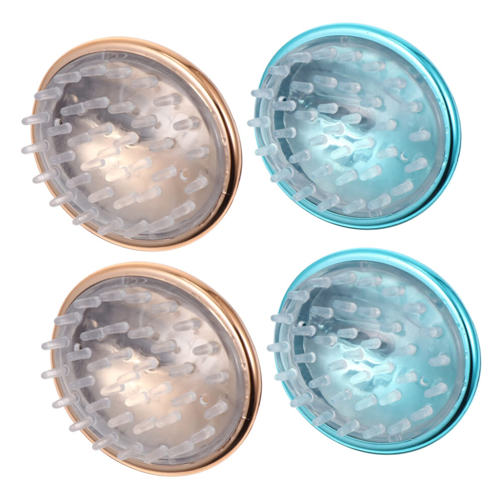 4pcs Silicone Scalp Massager Shampoo Brush Set for Deep Root Cleaning Wet and Dry Hair