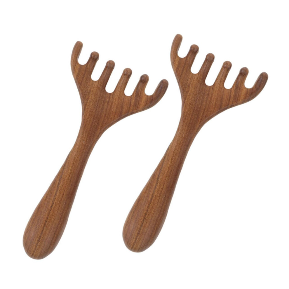 2pcs Wooden Scalp Massage Comb and Gua Sha Tool for Hair Growth and Itchy Scalp Relief